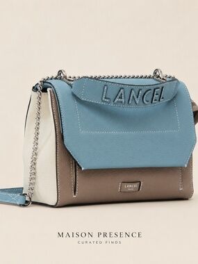 Lancel Paris, Ninon crossbody in Blue, Cream and Taupe, custom design